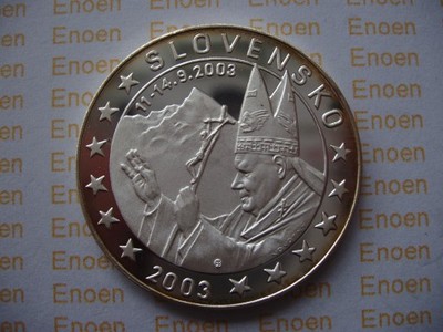 SŁOWACJA - 10 E(URO) 2003 - JAN PAWEŁ II - SREBRO