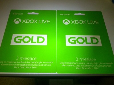 Xbox Live 3 Miesiące Błyskawiczna wysyłka