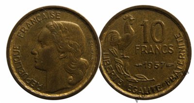 Francja. 10 franków 1957