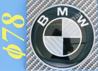 EMBLEMAT ZNACZEK LOGO - BMW 78mm - CARBON, B.ŁADNY