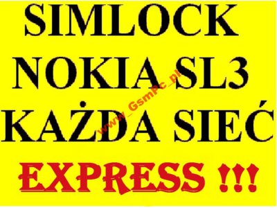 SIMLOCK NOKIA SL3 E52 500 C6 E72 ZDALNIE w max 8h