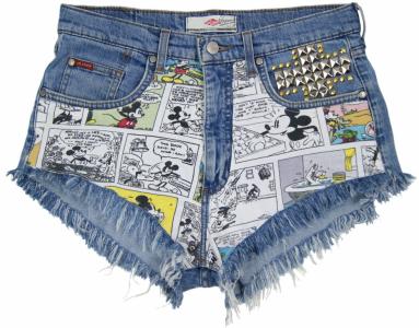 LEE szorty MYSZKA MIKI jeansowe WYSOKI STAN DIY - 5332725475 - oficjalne  archiwum Allegro