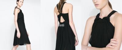 Sukienka czarna rozkloszowana plecy 38 Zara