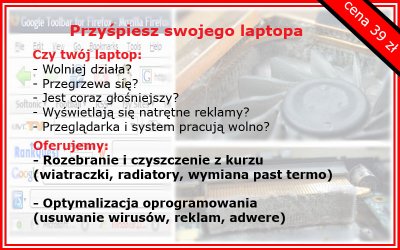 PROMOCJA SERWISOWA Czyszczenie laptopa za 39zł !!