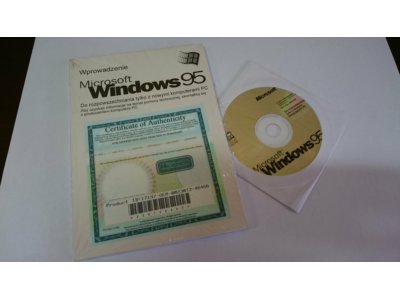Oryginalny Windows 95 z książką certyfikat