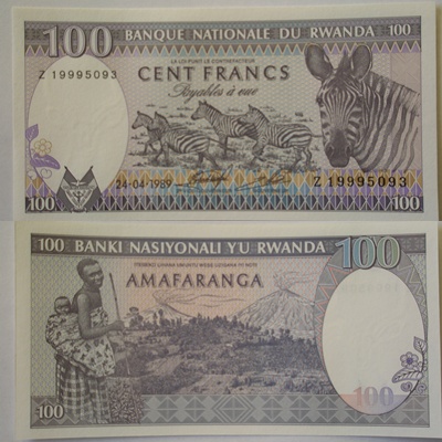 Rwanda 100 Francs 1989   UNC