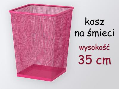 IKEA DOKUMENT KOSZ NA ŚMIECI, różowy, wys. 35 cm