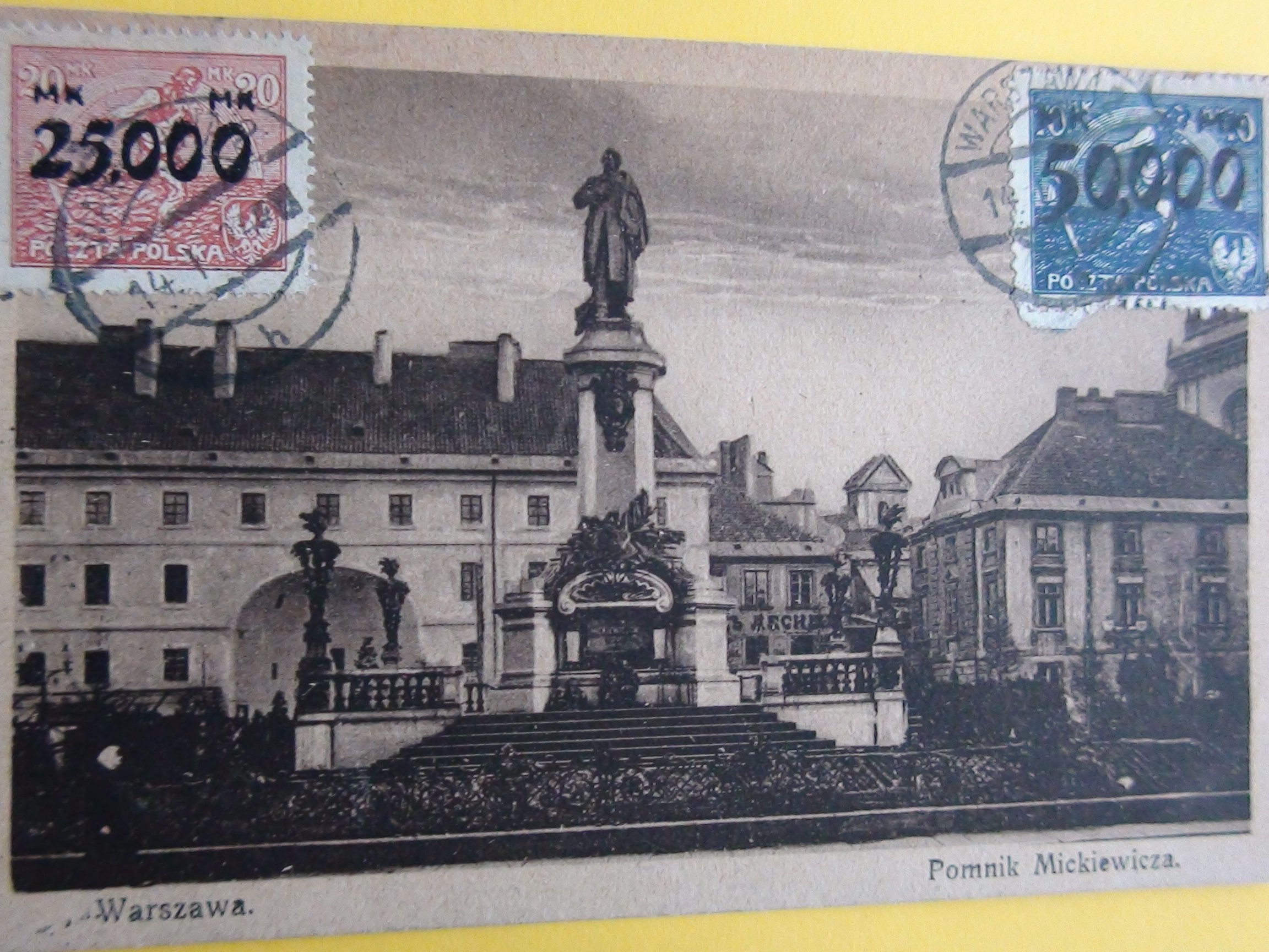 Pocztówka z Warszawy Pomnik Mickiewicza