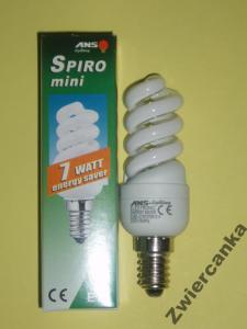 świetlówka energooszczędna Spiro mini 7W E14