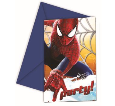 Zaproszenia Spiderman 6szt urodziny człowiek pająk