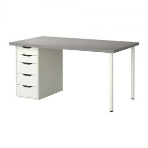 IKEA LINNMON / ALEX Stół, szary, biały 150x75 cm - 5721519715 - oficjalne  archiwum Allegro