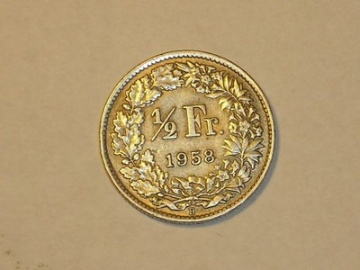 1/2 frank 1958-Szwajcaria, srebro