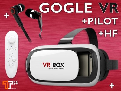 Bezprzewodowe okulary gogle VR 3D słuchawki pilot