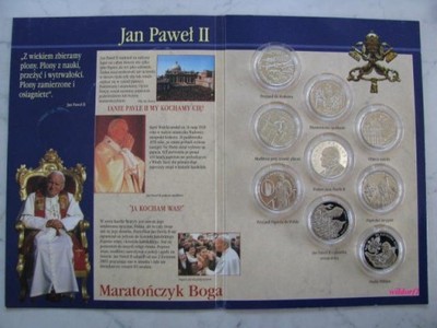 Jan Paweł II - Folder Okolicznościowy - 9 Monet