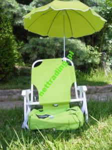 Leżak dla dzieci z parasolką i torbą LIMONKA