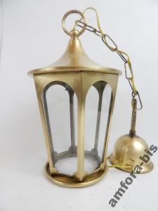 Mosiężna francuska lampa wisząca na 1 żarówkę