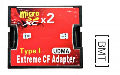 ADAPTER CF 2X microSDXC DUAL - AŻ DO 128GB !!