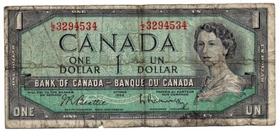 KANADA  1 dollar 1954  Obiegowy