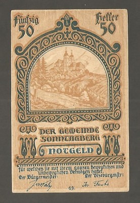 AUSTRIA SONNTAGBERG - 50  halerzy - 1920