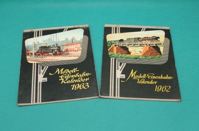 2 stare kalendarze o tematyce kolejowej 1962 i 63