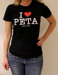 koszulka I love PETA rozmiar S org. prawa zwierząt