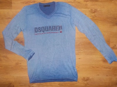 cienki błękitny niebieski sweter DSQUARED r. M/L