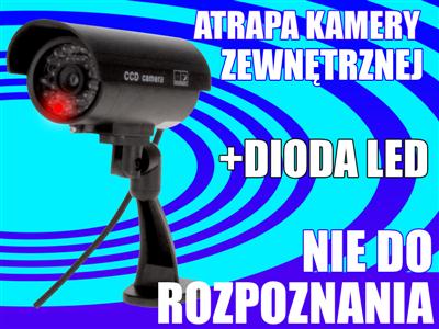 Zewnetrzna kamera ATRAPA noc IR dioda LED.scienna