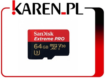 SanDisk microSDXC 64GB Extreme Pro U3 V30 UHS-I 95