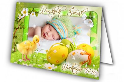 Kartki Wielkanocne Wielkanoc ze zdjęciem foto