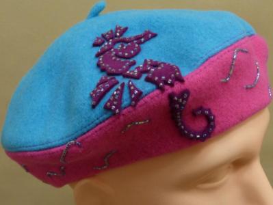Caroline kolorowy wełniany beret wełna