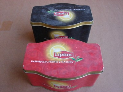 Stare puszki po herbacie  &quot;Lipton&quot;