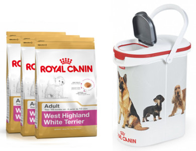 ROYAL CANIN West Highland White 3x3kg +CURVER
