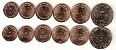 TADZYKISTAN zestaw 6 monet(stary)