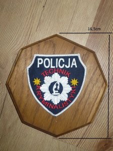 POLICJA TECHNIK KRYMINALISTYKI PLAKIETKA Z MUNDURU