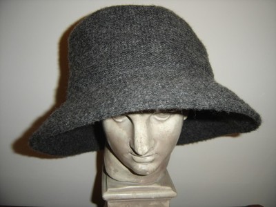 CANDA szary wełniany kapelusz BDB  55-56