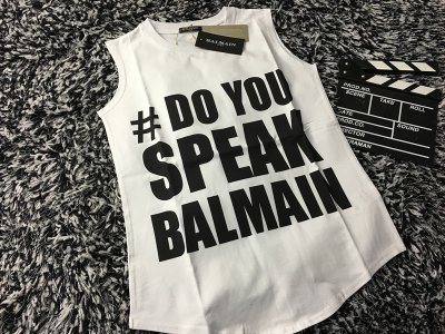 T shirt DO YOU SPEAK BALMAIN. S, M, L - 6218743005 - oficjalne archiwum  Allegro