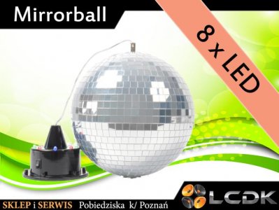 Mirrorball + Motor z LED - Święcąca kula OKAZJA