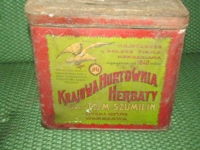 Stare pudełko blaszane do herbaty 2 kg