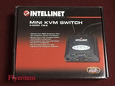 Intellinet Mini KVM Switch 4-port, PS/2