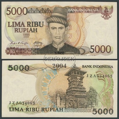 MAX - INDONEZJA 5000 Rupii 1986 r.  #  UNC-