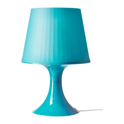 IKEA lampka nocna lampa LAMPAN stołowa turkusowa - 6769800088 - oficjalne  archiwum Allegro