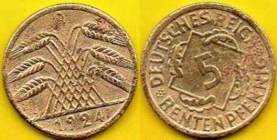 NIEMCY  5 Rentenpfennig  1924 r  A