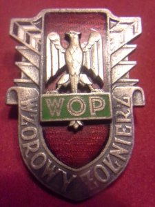 Odznaczenie Wzorowy Żołnierz WOP i odznaka z harfą
