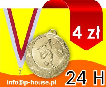 TANIE MEDALE 50mm Piłka nożna - medal + szarfa 24H