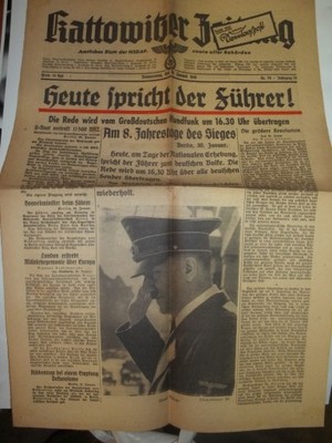 Kattowitzer Zeitung ADOLF HITLER - 1941r.