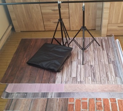 Zestaw foto: stojak na tła,pokrowiec,4 tła,statyw