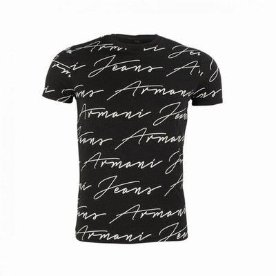 ARMANI JEANS stylowy męski t-shirt BLACK 2017 NEW