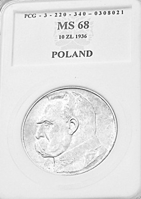 ....... 10zł  Piłsudski  1936 .....  MS68