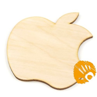 Nadgryzione jabłko 8x9 cm - drewniana dekoracja do