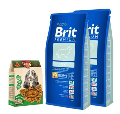 Brit Premium Light 2x15kg+Super Gratisy